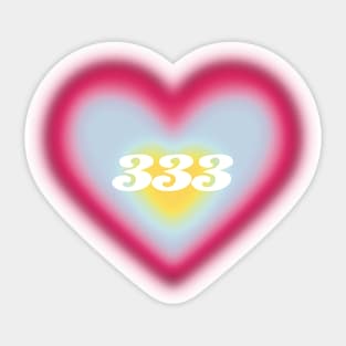 333 angel number heart aura colorful aesthetic Sticker